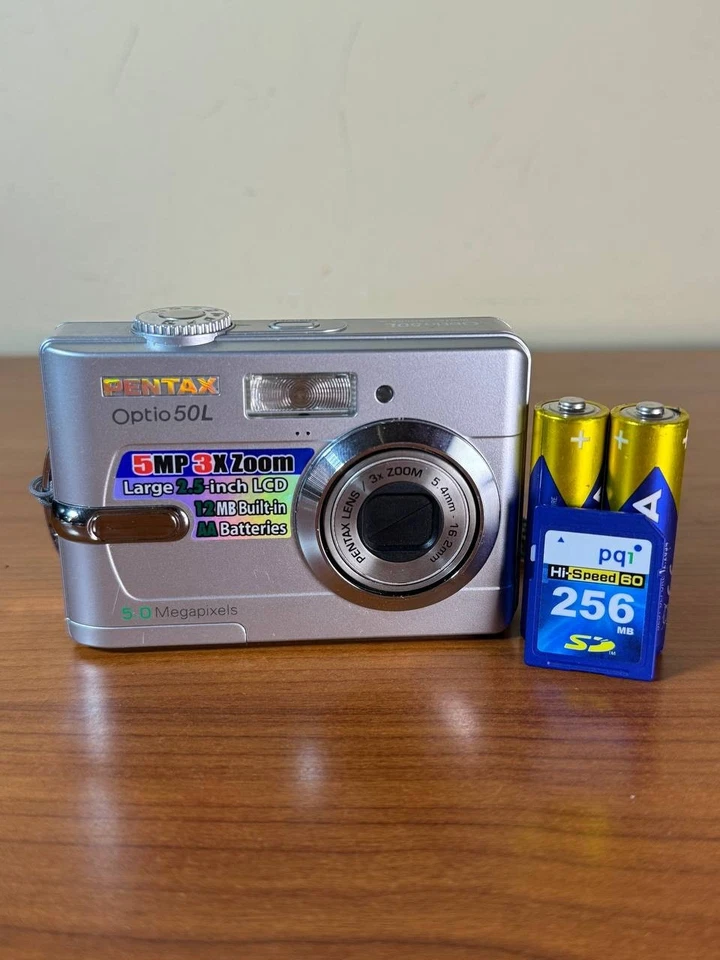 Pentax Optio 50L Fotocamera Digitale 5MP Zoom 3X - Con Scheda SD - Imagen 1 de 4