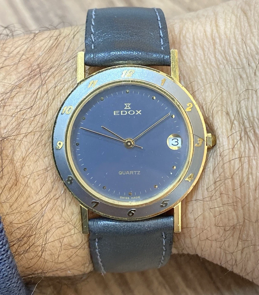 Edox Watch Quartz Swiss Made Vintage Unisex Watch Blue Dial Case size 31mm - Image 1 of 4
