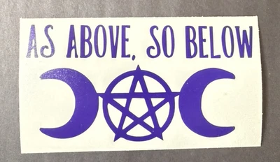 Adesivo de vinil As Above So Below, adesivo de para-choque, adesivo espiritual - Imagem 1 de 2