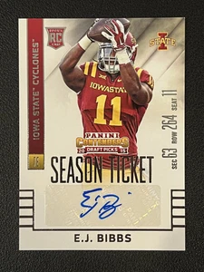 EJ Bibbs 2015 Panini Contenders Season Ticket Auto 182 Rookie RC Browns - Picture 1 of 1
