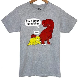 Goodie Two Sleeves Dinosaur ‘I’m A Lover, Not A Biter’ Short Sleeve T-ShirtSmall - Picture 1 of 10