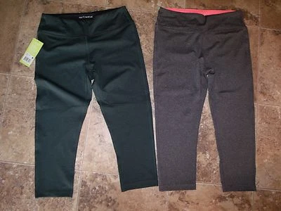 New Womens Marika Sport Capris Yoga June Bug Green Black White Space Dye S M - Image 1 of 4