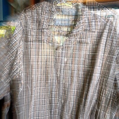 Camisa Canyon River Blues manga corta cuello abotonado XXL gris tostado a cuadros Foto 1 de 3