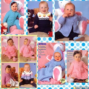Patons Knitting Book 670 Bonny Babes Baby Leggings Dress Jumper Sleepsuit 5 Ply - Picture 1 of 7
