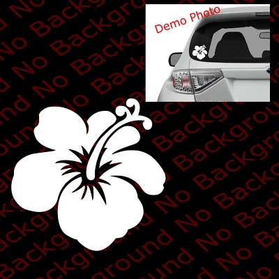 Calcomanía de vinilo de flor hawaiana de hibisco para teléfono guardabarros parachoques ventana coche FR001 Foto 1 de 4