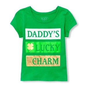 TCP DADDY'S LUCKY CHARM GIRLS GREEN TOP T SHIRT 12-24M 2T-4T ST PATRICK'S DAY - Picture 1 of 1