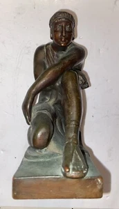 7” 1920s Pompeian Bronze Roman Greek Hammer Thor Patina Bookend - Picture 1 of 13