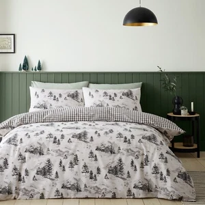 Catherine Lansfield Duvet Cover Flannelette 100% Cotton Quilt Bedding Set Single - Picture 1 of 4