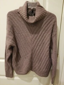 Simply Vera L/S Metallic Cowl Neck Sweater Plum Size Med - Picture 1 of 2
