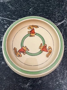 Vintage Roseville Pottery Juvenile Rabbit Plate Bowl c 1910 - Bild 1 von 10