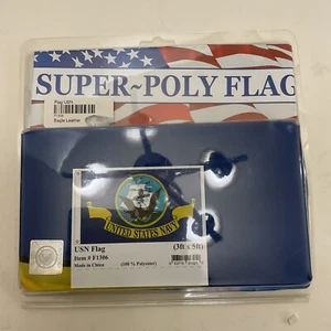 United States Navy Flag 3 Ft By 5 Ft Super Poly Officially Liscenced Quad Stitch - Picture 1 of 2