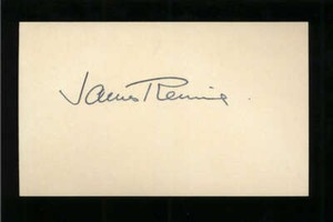 James Rennie D.1965 Actor Now, Voyager Signed 3" x 5" Index Card
