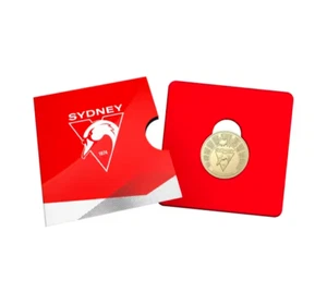 Australian 2024 One Dollar $1 AFL Coin Card - SYDNEY SWANS Australia Post - Photo 1 sur 5
