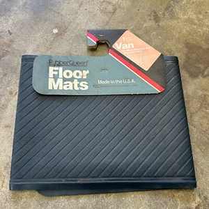 NOS Rubber Queen Van All Over Rear Floor Mat 1pc Universal Long Rectangle Blue - Picture 1 of 4