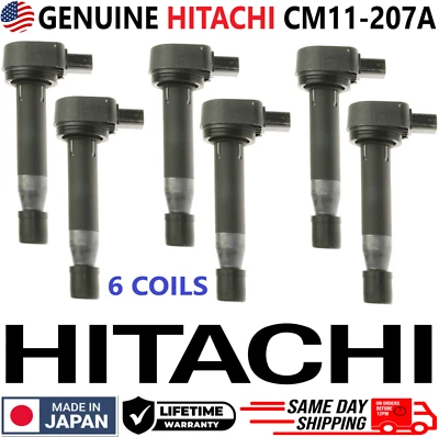 GENUINE HITACHI HONDA x6 Ignition Coils For 1999-2010 Honda & Acura, CM11-207A - Image 1 of 4