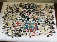Huge Lot Of Vintage Buttons: Metal, Wood, Mother Of Pearl, Vegetable Ivory, etc.