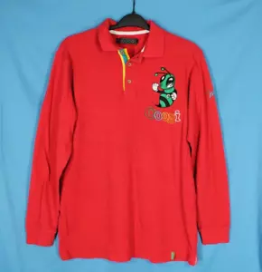 VTG COOGI Red Long Sleeve SLIM FIT Polo Shirt BUMBLE BEE & RAINBOW LOGO Sz XL - Picture 1 of 8