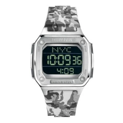 Philipp Plein Unisex Uhr Digital Quarz HYPER SHOCK silber PWHAA1522 Silikon  - Bild 1 von 4