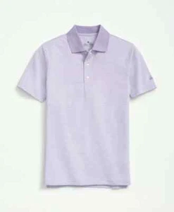 Brooks Brothers Performance Series Micro Stripe Jersey Purple Polo Shirt - Picture 1 of 4