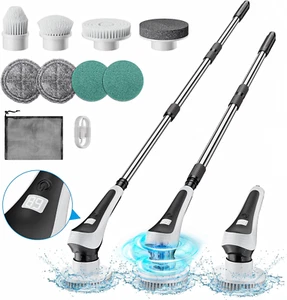 Electric Spin Scrubber, Cordless Cleaning Brush with 8 Replaceable Brush Heads - Picture 1 of 8