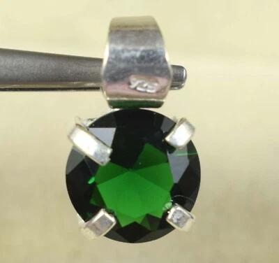 Colgante certificado piedras preciosas redondas naturales granate tsavorita verde 4,05 quilates/9 mm Foto 1 de 4