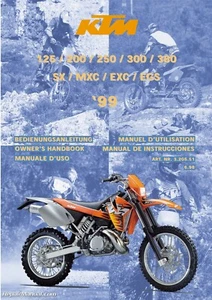 1999 KTM 125 200 250 300 380 SX MXC EXC EGS Motorcycle Owners Manual - Picture 1 of 1
