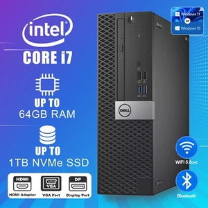 Dell OptiPlex Desktop i7 6th Computer PC Up To 64GB RAM 1TB NVMe SSD Win 10/11 - Picture 1 of 6