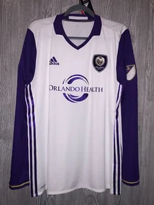 ADIDAS MLS Orlando City SC Authentic White Home L/S Soccer Jersey Mens S M L 2XL - Picture 1 of 3