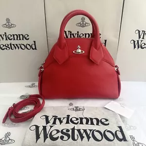 Genuine Vivienne Westwood Red Leather Windsor Handbag With Dust Bag ~ RRP £455 - Picture 1 of 17