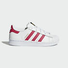 New Adidas Youth Originals Superstar (PS) Shoes (BA8382)  White // Bold Pink