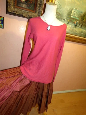 Новый Max Studio 100% 2-слойный кашемир коралл декольте свитер доломан рукав M-L - Изображение 1 из 4