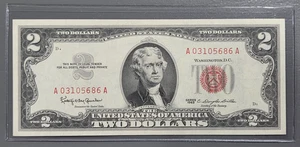 US Currency - 1963 Two Dollar Note - Red Seal - GEM UNCIRCULATED!! - Picture 1 of 2