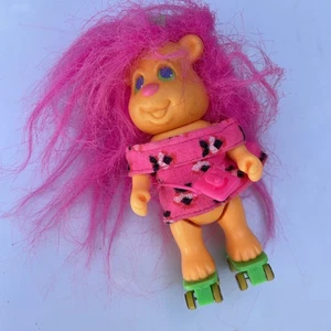Vintage 1992 Tyco Wild Bunch Bitsy Bears Puppe Wheelee Bear Wind Up Skating Toy - Bild 1 von 8