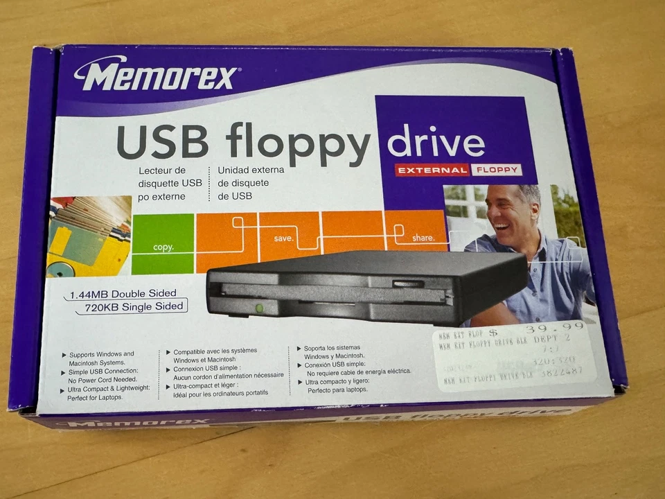 Memorex USB флоппи-дисковод внешних данных ноутбука 1,44 МБ двойной 720 КБ одиночный - Изображение 1 из 3