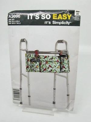Walker Organizer Sewing Pattern Uncut Easy One Size Multi Pockets Cup Holder - Image 1 of 4