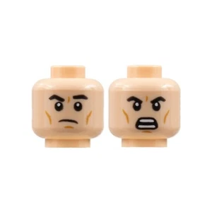 LEGO - Minifig, Head Cheek Lines, Frown Left Eyebrow Raised / Open Scowl - Picture 1 of 1