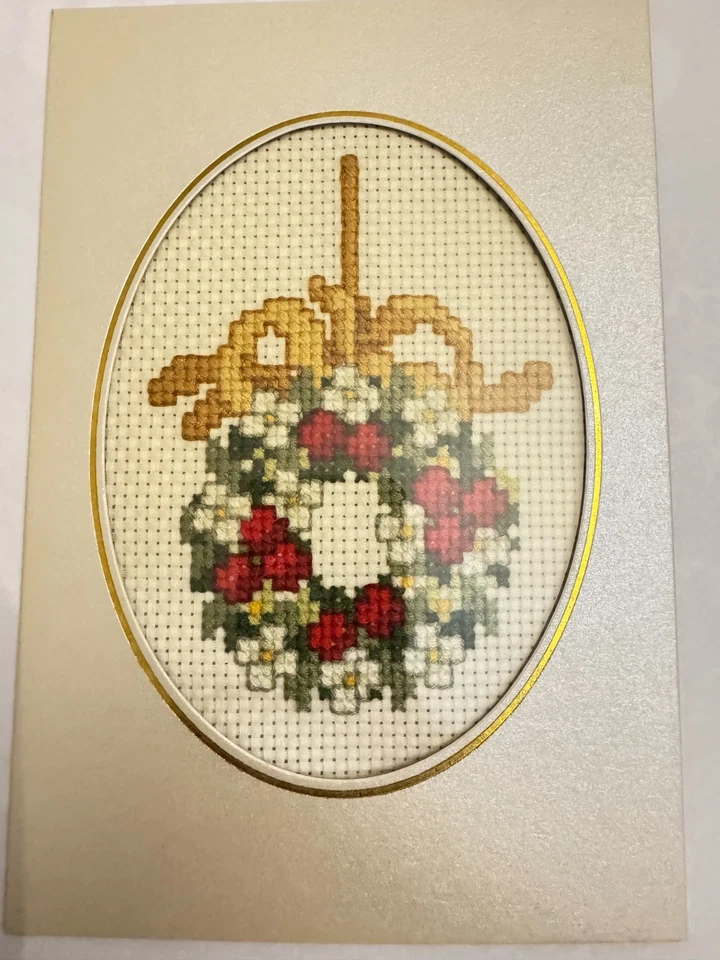 tarjeta "Feliz Navidad" terminada de punto de cruz por 7 Foto 1 de 1