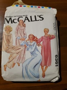 McCall's 6361 Misses Robes Nightgowns & Pajamas Pattern Size Large 18-20 - Picture 1 of 4