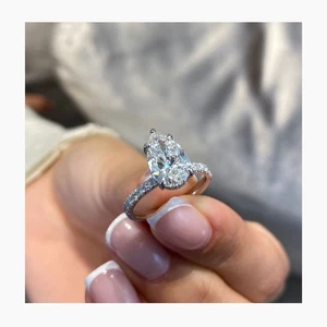 Diamond Engagement Ring Pear VS1 F IGI Certified 2.3 Ct Accented 14K White Gold - Picture 1 of 14