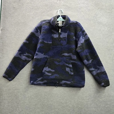 РОЗОВЫЙ Victoria's Secret женщин толстовка M синий камуфляж флис логотип молнии - Изображение 1 из 4