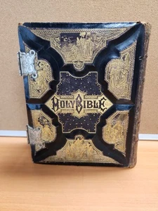 1890 Pictorial BIBLE 2000 Illustrations OLD AND NEW TESTAMENTS Damage As Shown - Picture 1 of 24
