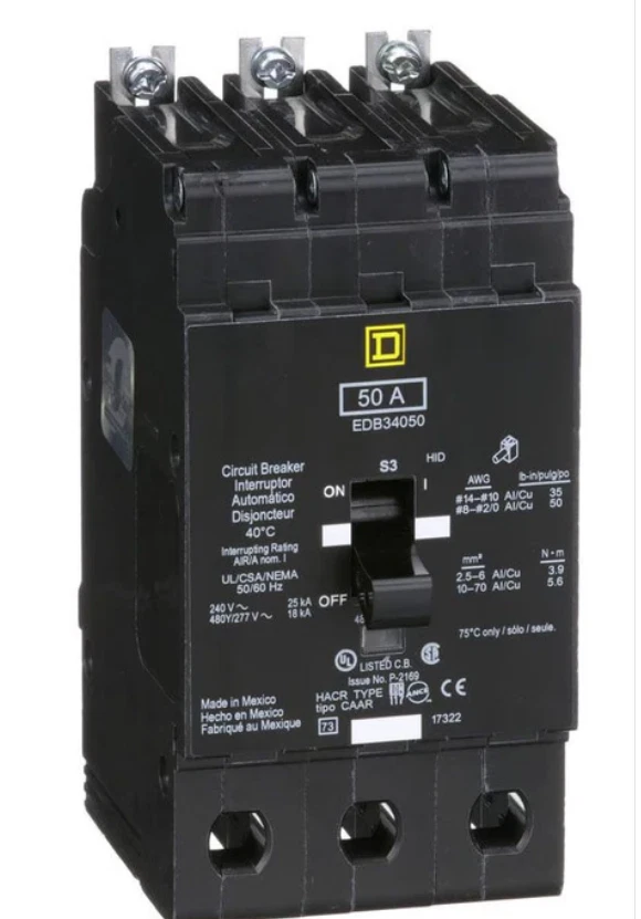 EDB34050 - 施耐德电气(D 方)3极 50A 480Y/277 V 交流电螺栓 — 第 1/1 张图片