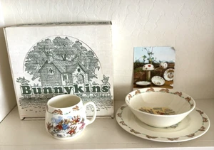 VTG Royal Doulton Bunnykins 3 piece Set: Plate, Bowl, Cup England Bone China - Picture 1 of 8