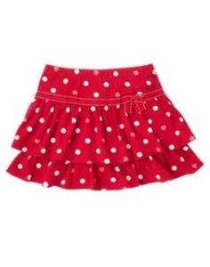 GYMBOREE VALENTINES DAY RED w/ POLKA DOTS TIERED KNIT SKORT 3 4 5 6 7 8 9 10 12 - Picture 1 of 1