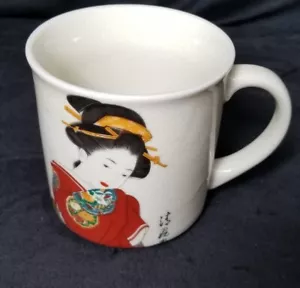 Tazza da caffè vintage tazza da tè giapponese geisha donna pazzesco originale - Foto 1 di 4
