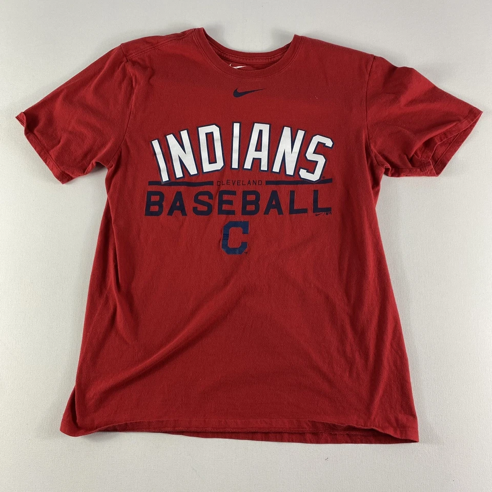 Camiseta Nike Cleveland Indians Camiseta MLB Béisbol Roja Para Hombre Mediana Manga Corta Foto 1 de 4