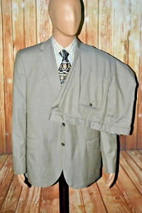 Jack Victor Elite Men Gray Wool Dual Vent 2 Front Button Suit Sz 46R Wst 42x30 - Picture 1 of 21