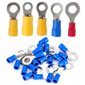 25pcs-100pcs Ring Electrical Crimp Terminals - Connector - Red Blue Yellow - Picture 1 of 14