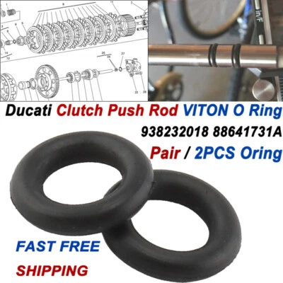 2PCS Clutch Control Push Rod O Ring Seals For Ducati Monster 88641731A 938232018 - Image 1 of 4