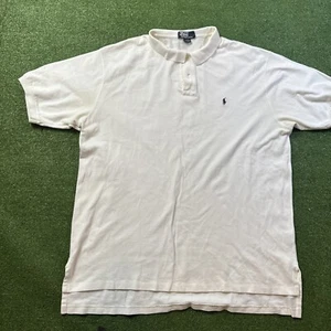 Polo Ralph Lauren VINTAGE Pony Herren Henley Hemd XXL weiß RAR RL0 Kurzarm - Bild 1 von 5